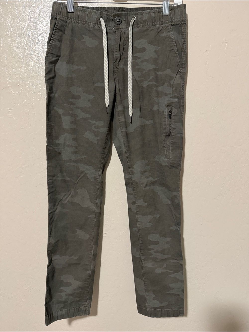 Vuori Ripstop Climber Pants Charcoal Camo Drawstring Cargo Size S